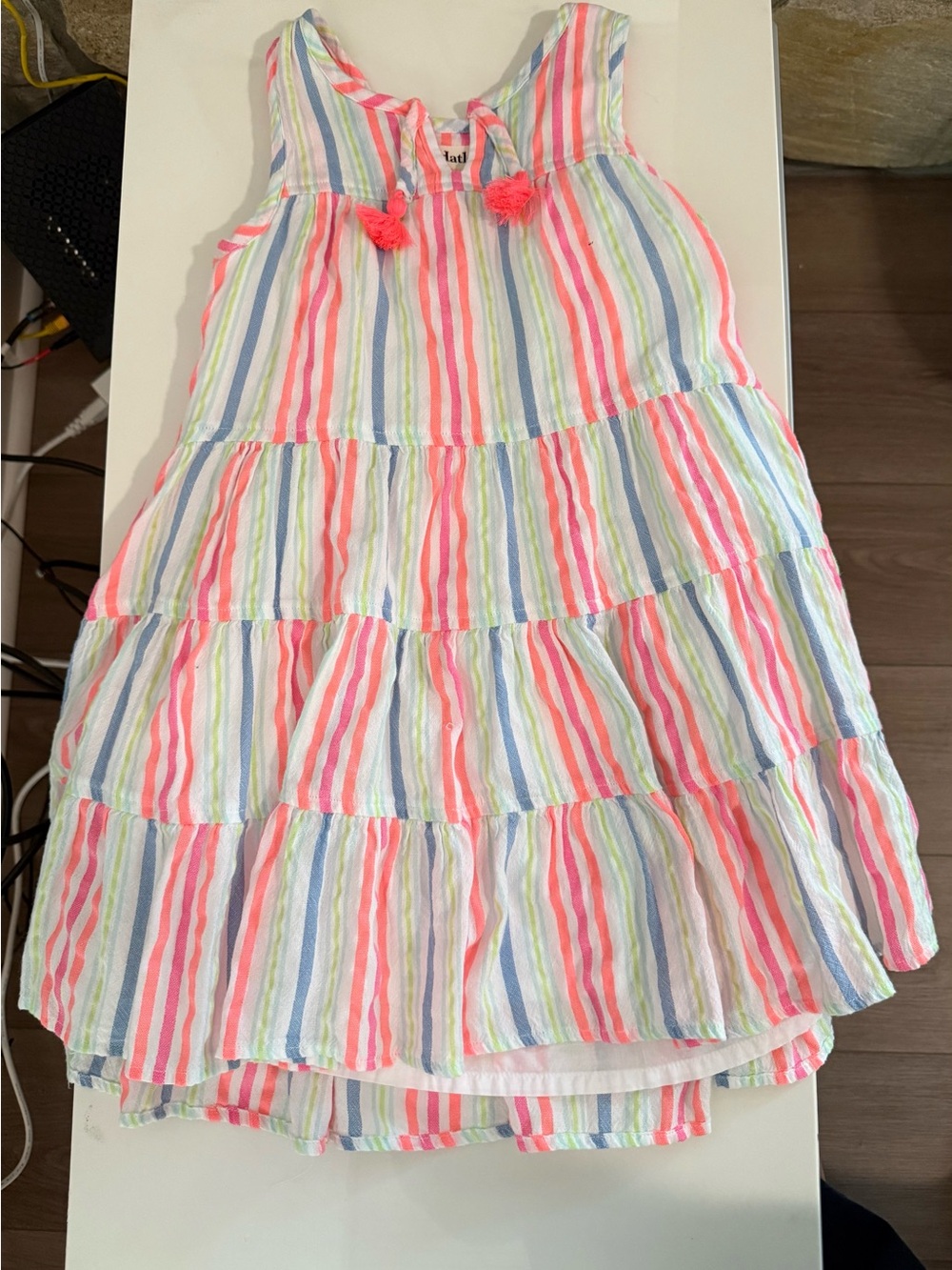 Hatley Multicolor Pastel Stripe Tiered Sundress